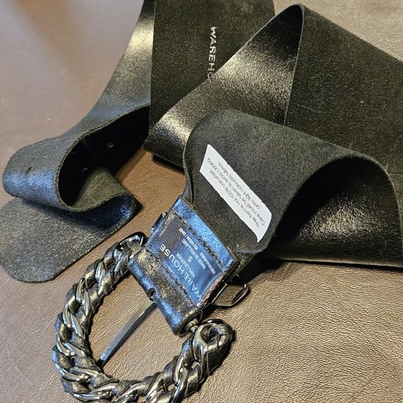 VGC Preloved Soft, Wide Leather Dress Hip Belt, by Warehouse, Holes from 28-32in - Picture 3 of 13